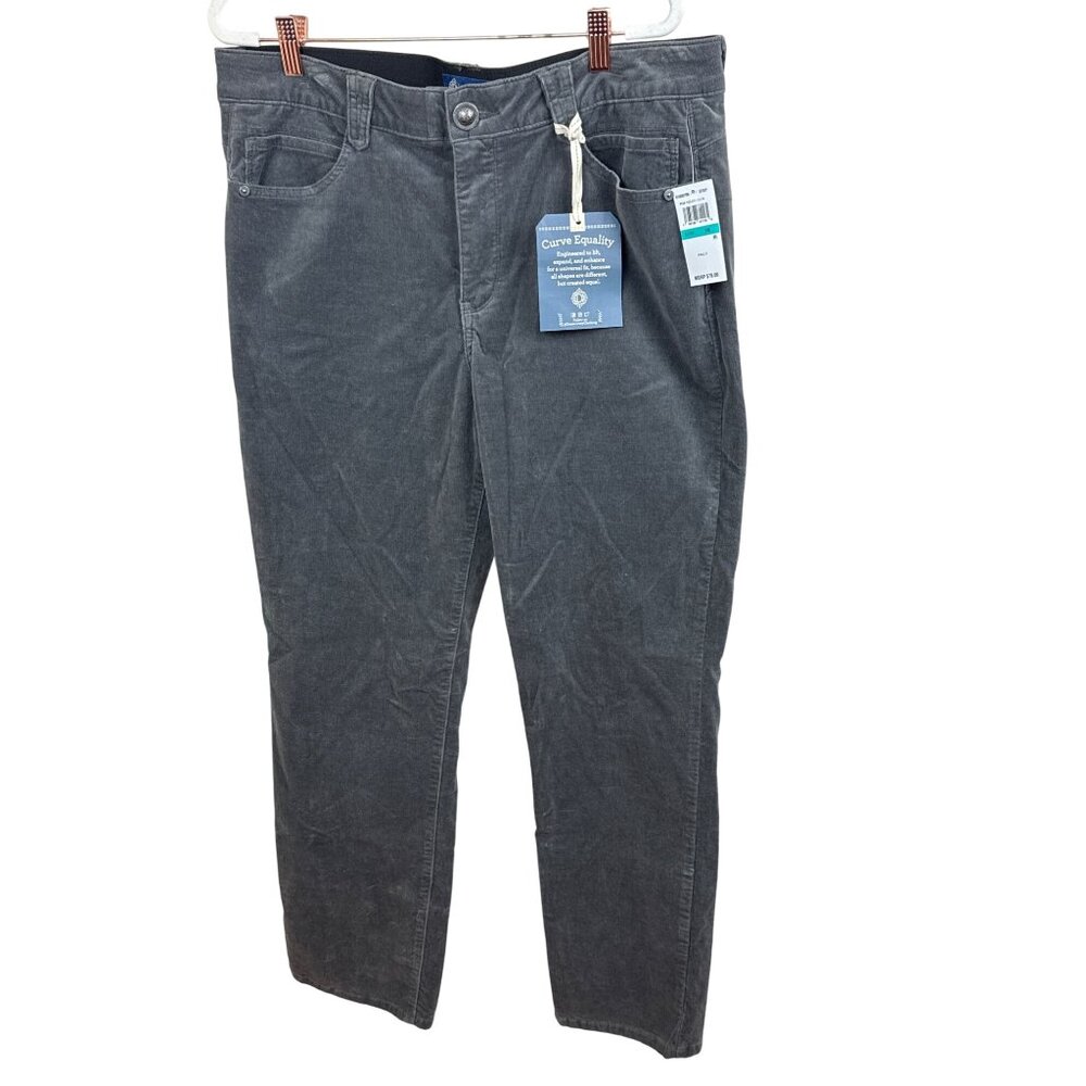 Democracy  "Ab" Solution Straight Leg Corduroy high rise  Jeans Size 16 Gray